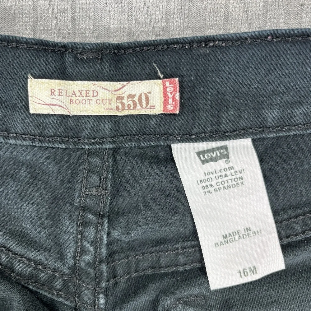 Levis 550 Relax Bootcut high rise Black Jeans Women 16M‎ Fits (34X31) dark wash
